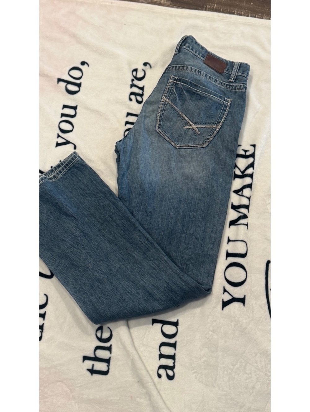 BKE Buckle Tyler Men's Straight-Leg Jeans, Size 34R, Blue 100% Cotton Denim